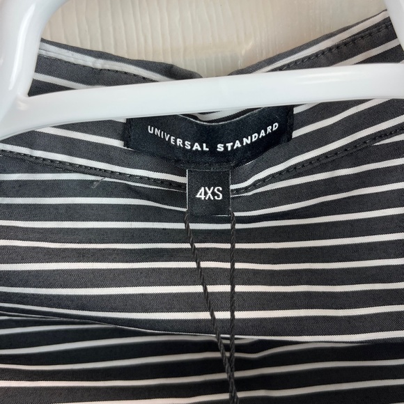 Universal Standard Elbe Striped Popover Top Gray White Size 4XS/Size 0 - Picture 2 of 4